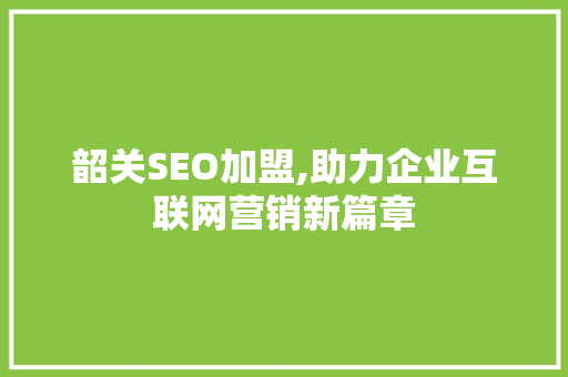 韶关SEO加盟,助力企业互联网营销新篇章