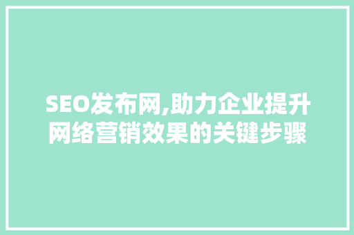 SEO发布网,助力企业提升网络营销效果的关键步骤