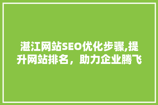 湛江网站SEO优化步骤,提升网站排名，助力企业腾飞