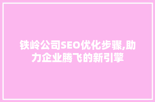 铁岭公司SEO优化步骤,助力企业腾飞的新引擎