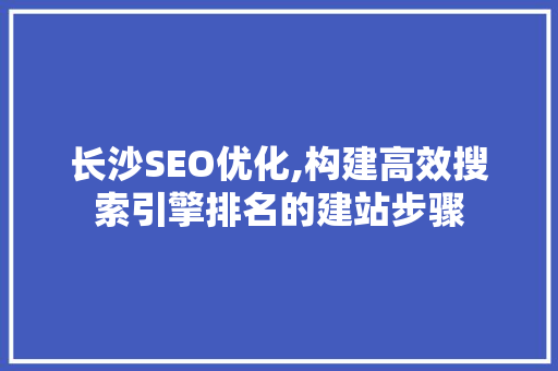 长沙SEO优化,构建高效搜索引擎排名的建站步骤