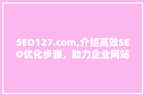 SEO127.com,介绍高效SEO优化步骤，助力企业网站排名飙升