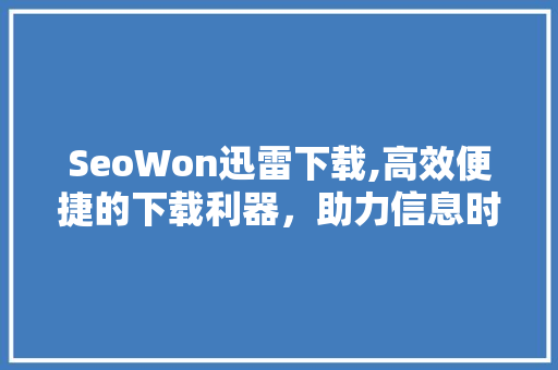SeoWon迅雷下载,高效便捷的下载利器，助力信息时代加速前行