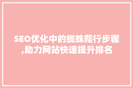 SEO优化中的蜘蛛爬行步骤,助力网站快速提升排名