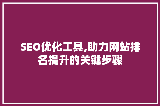 SEO优化工具,助力网站排名提升的关键步骤