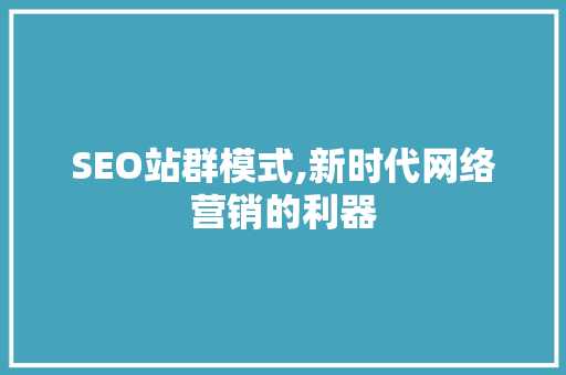 SEO站群模式,新时代网络营销的利器