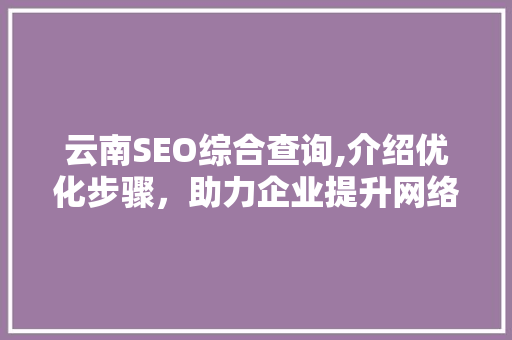 云南SEO综合查询,介绍优化步骤，助力企业提升网络竞争力