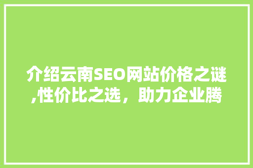 介绍云南SEO网站价格之谜,性价比之选，助力企业腾飞
