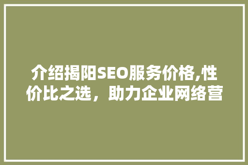 介绍揭阳SEO服务价格,性价比之选，助力企业网络营销腾飞