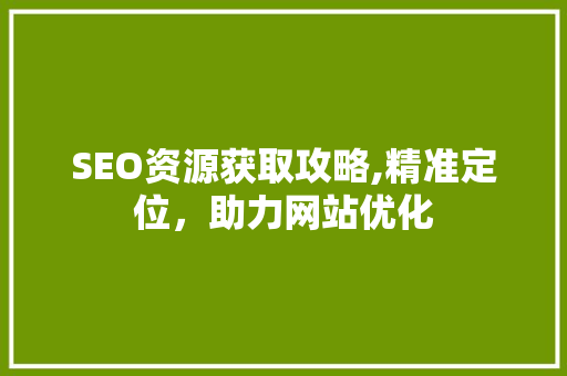 SEO资源获取攻略,精准定位，助力网站优化