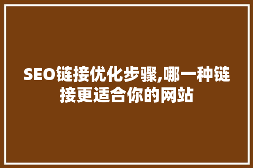 SEO链接优化步骤,哪一种链接更适合你的网站