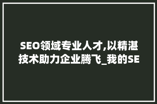 SEO领域专业人才,以精湛技术助力企业腾飞_我的SEO求职自我简介