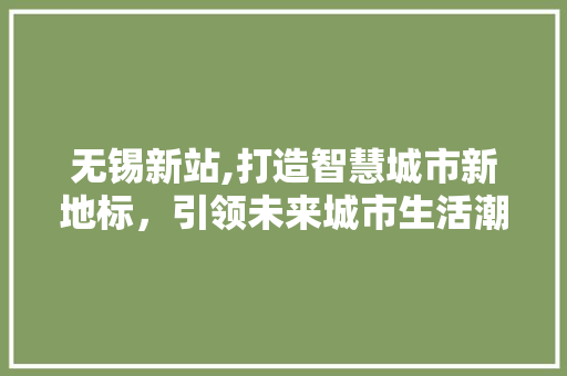 无锡新站,打造智慧城市新地标，引领未来城市生活潮流