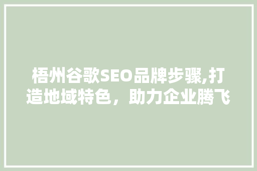 梧州谷歌SEO品牌步骤,打造地域特色，助力企业腾飞