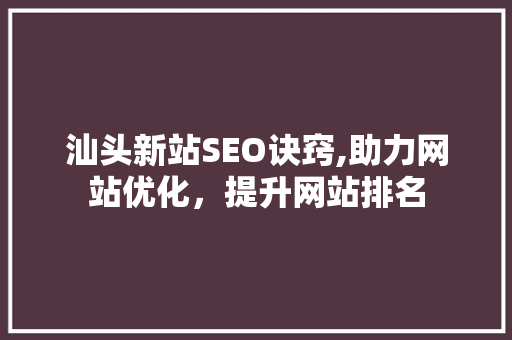 汕头新站SEO诀窍,助力网站优化，提升网站排名