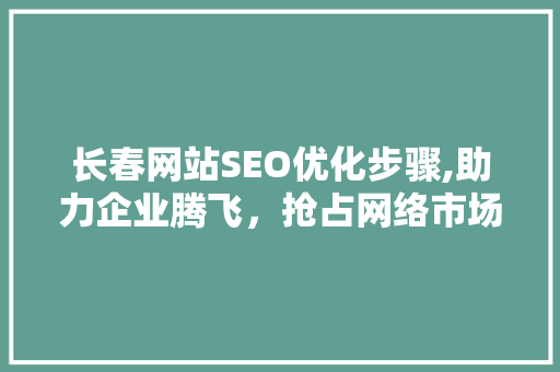 长春网站SEO优化步骤,助力企业腾飞，抢占网络市场制高点