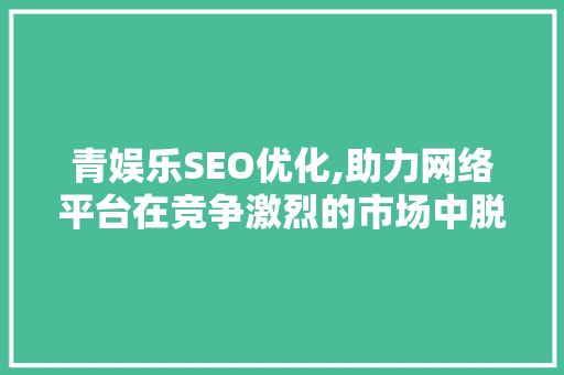 青娱乐SEO优化,助力网络平台在竞争激烈的市场中脱颖而出  第1张
