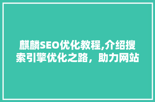 麒麟SEO优化教程,介绍搜索引擎优化之路，助力网站排名提升