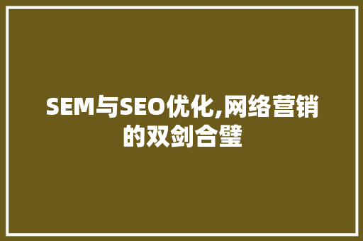 SEM与SEO优化,网络营销的双剑合璧