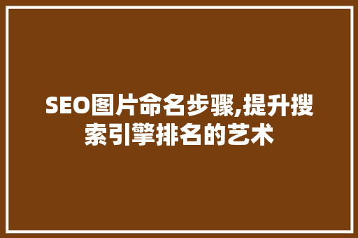 SEO图片命名步骤,提升搜索引擎排名的艺术