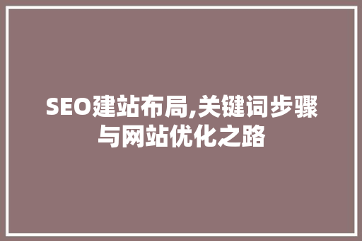 SEO建站布局,关键词步骤与网站优化之路