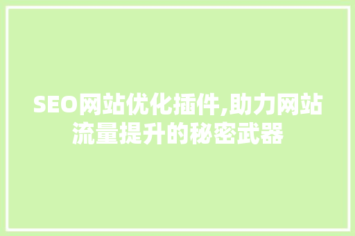 SEO网站优化插件,助力网站流量提升的秘密武器