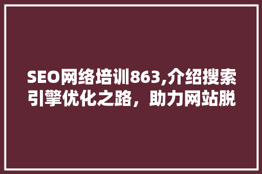SEO网络培训863,介绍搜索引擎优化之路，助力网站脱颖而出