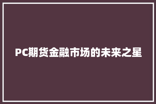 PC期货金融市场的未来之星