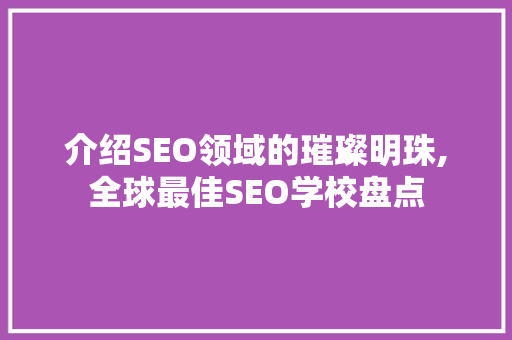 介绍SEO领域的璀璨明珠,全球最佳SEO学校盘点