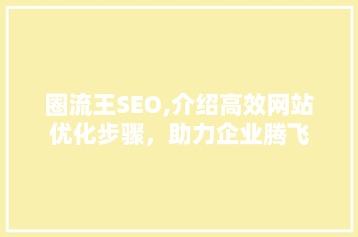 圈流王SEO,介绍高效网站优化步骤，助力企业腾飞
