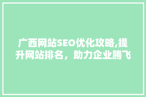 广西网站SEO优化攻略,提升网站排名，助力企业腾飞