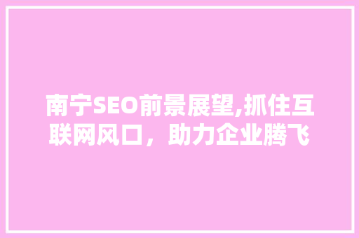南宁SEO前景展望,抓住互联网风口，助力企业腾飞