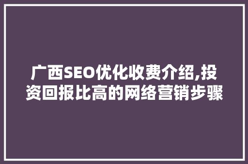 广西SEO优化收费介绍,投资回报比高的网络营销步骤
