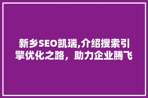 新乡SEO凯瑞,介绍搜索引擎优化之路，助力企业腾飞