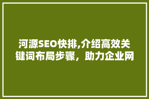 河源SEO快排,介绍高效关键词布局步骤，助力企业网络营销