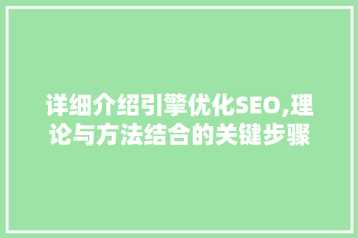 详细介绍引擎优化SEO,理论与方法结合的关键步骤