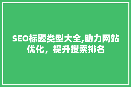 SEO标题类型大全,助力网站优化，提升搜索排名