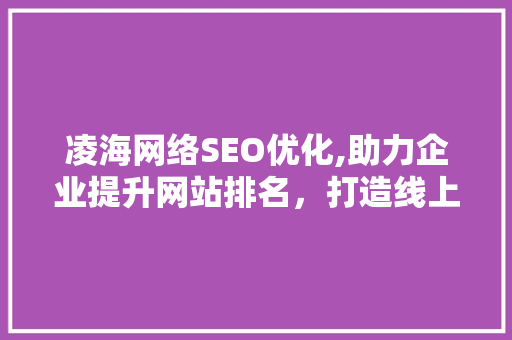 凌海网络SEO优化,助力企业提升网站排名，打造线上竞争力