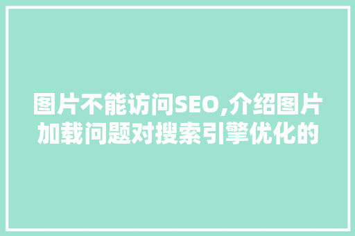 图片不能访问SEO,介绍图片加载问题对搜索引擎优化的影响及解决方法