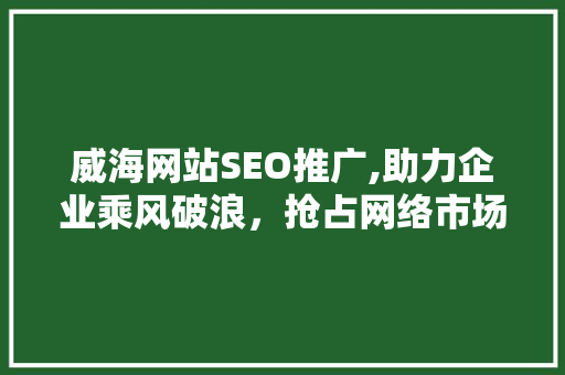 威海网站SEO推广,助力企业乘风破浪，抢占网络市场高地