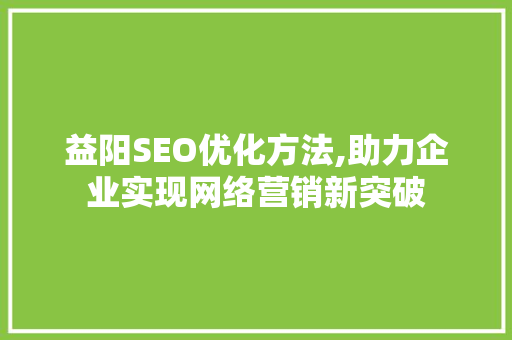 益阳SEO优化方法,助力企业实现网络营销新突破