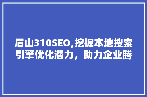 眉山310SEO,挖掘本地搜索引擎优化潜力，助力企业腾飞