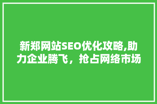 新郑网站SEO优化攻略,助力企业腾飞，抢占网络市场制高点