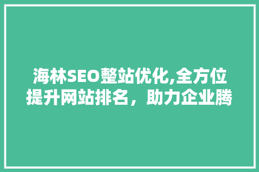 海林SEO整站优化,全方位提升网站排名，助力企业腾飞