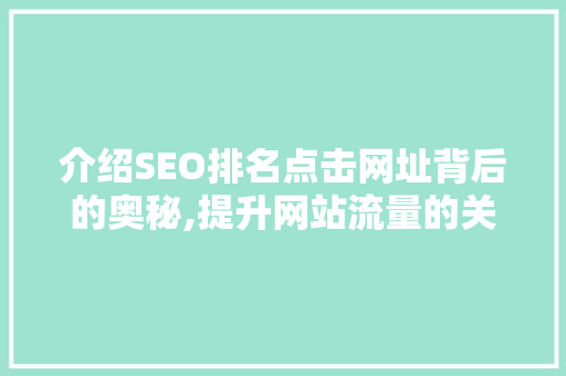 介绍SEO排名点击网址背后的奥秘,提升网站流量的关键步骤