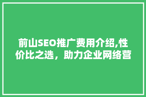 前山SEO推广费用介绍,性价比之选，助力企业网络营销腾飞