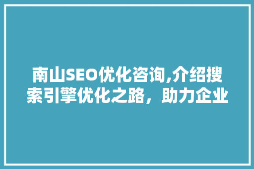 南山SEO优化咨询,介绍搜索引擎优化之路，助力企业腾飞