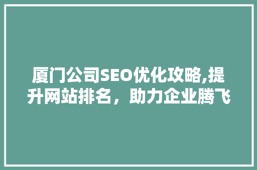 厦门公司SEO优化攻略,提升网站排名，助力企业腾飞
