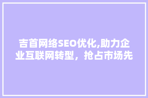 吉首网络SEO优化,助力企业互联网转型，抢占市场先机