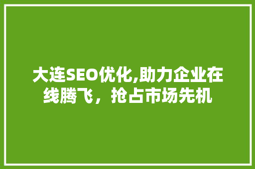 大连SEO优化,助力企业在线腾飞，抢占市场先机